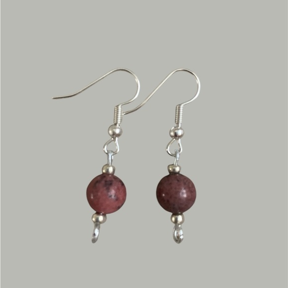 Rhodonite Earrings - Picture 1 of 2